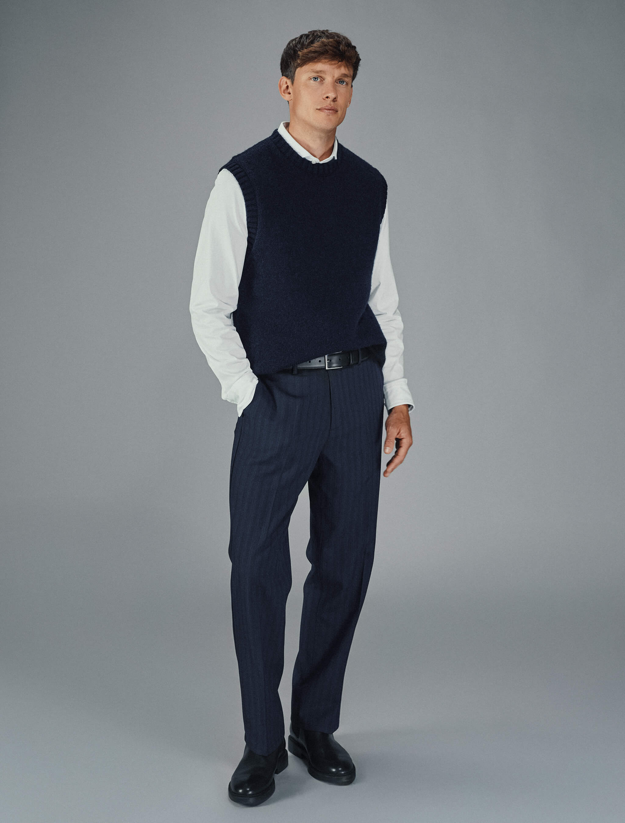 Heritage Pants Relaxed Fit Dark Navy Pinstripe
